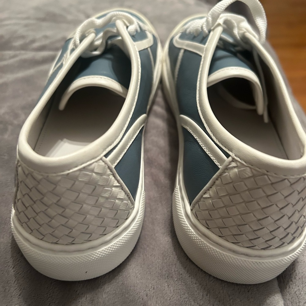 Bottega Veneta Light Blue and White Low-Top  Sneakers - Picture 9 of 9